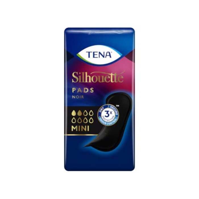 Essity Linea Incontinenza Femminile Leggera Tena Silhouette Noir Mini Assorbente Nero 18 Pezzi