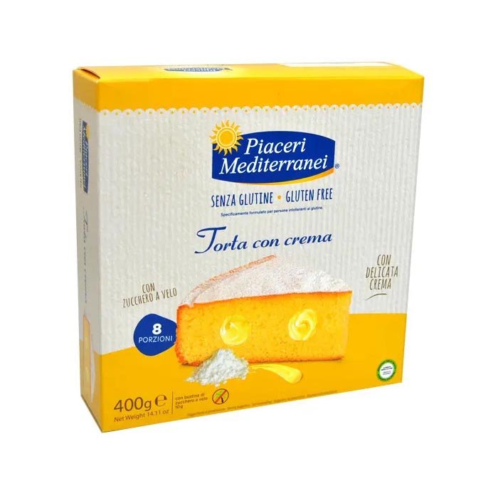 Eurospital Piaceri Mediterranei Alimenti senza Glutine Soffice Torta alla Crema 400 g