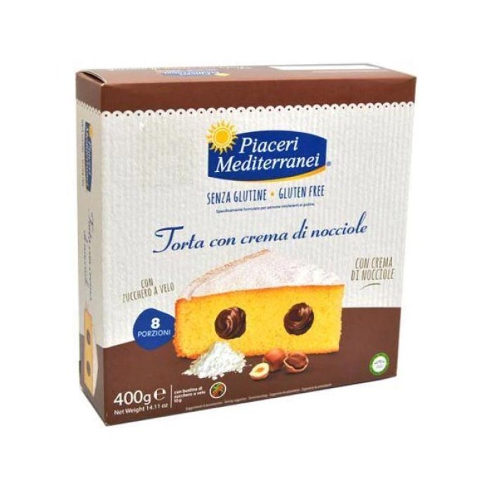 Eurospital Piaceri Mediterranei Alimenti senza Glutine Soffice Torta con Crema di Nocciole 400 g