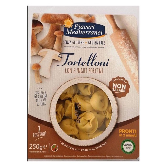 Eurospital Piaceri Mediterranei Alimenti senza Glutine Tortelloni ai Funghi Porcini 250 g