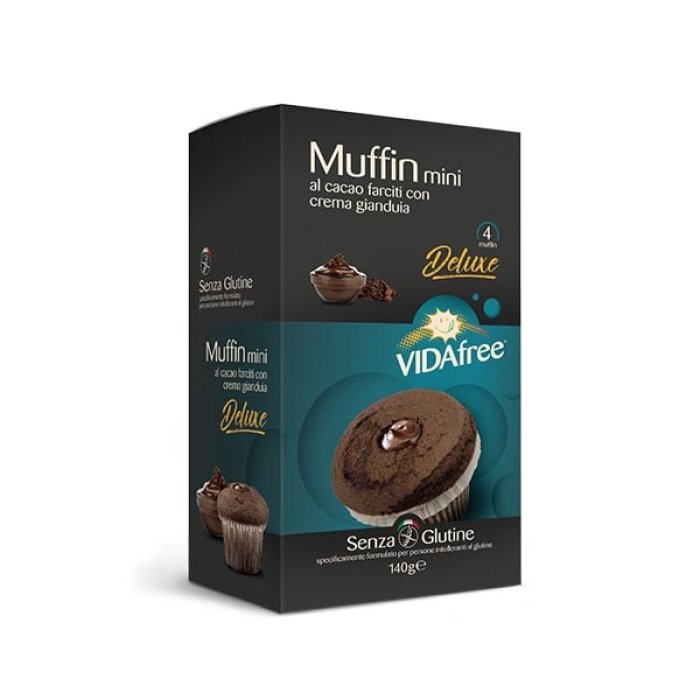 Vidafree Alimenti senza Glutine Mini Muffin Cacao e Crema Gianduia 4x35 g
