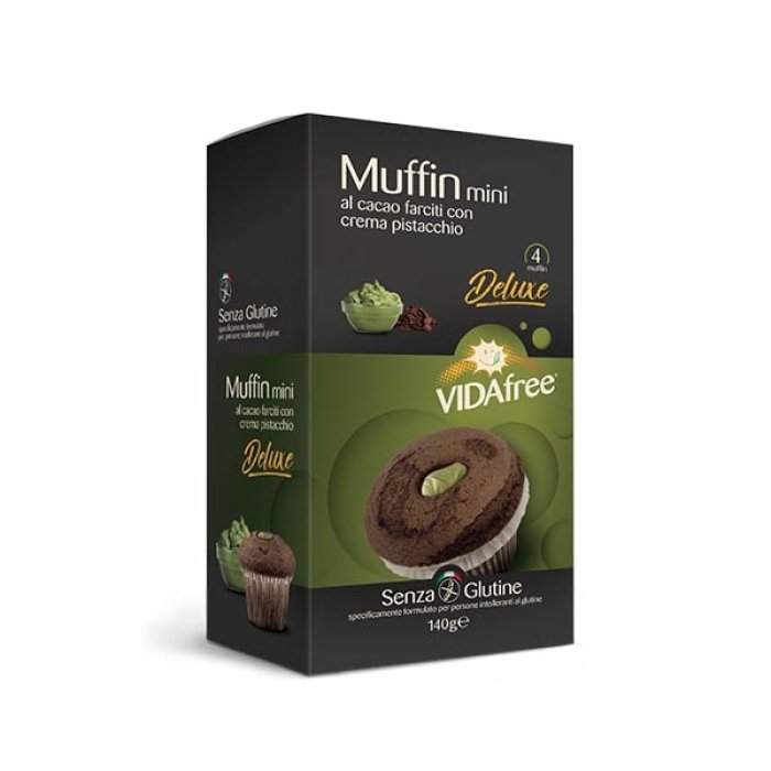 Vidafree Alimenti senza Glutine Mini Muffin Cacao e Crema Pistacchio 4x35 g