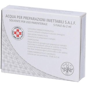 Acqua per preparazioni iniettabili SALF 5 fiale da 2 ml - acqua sterile per uso parenterale