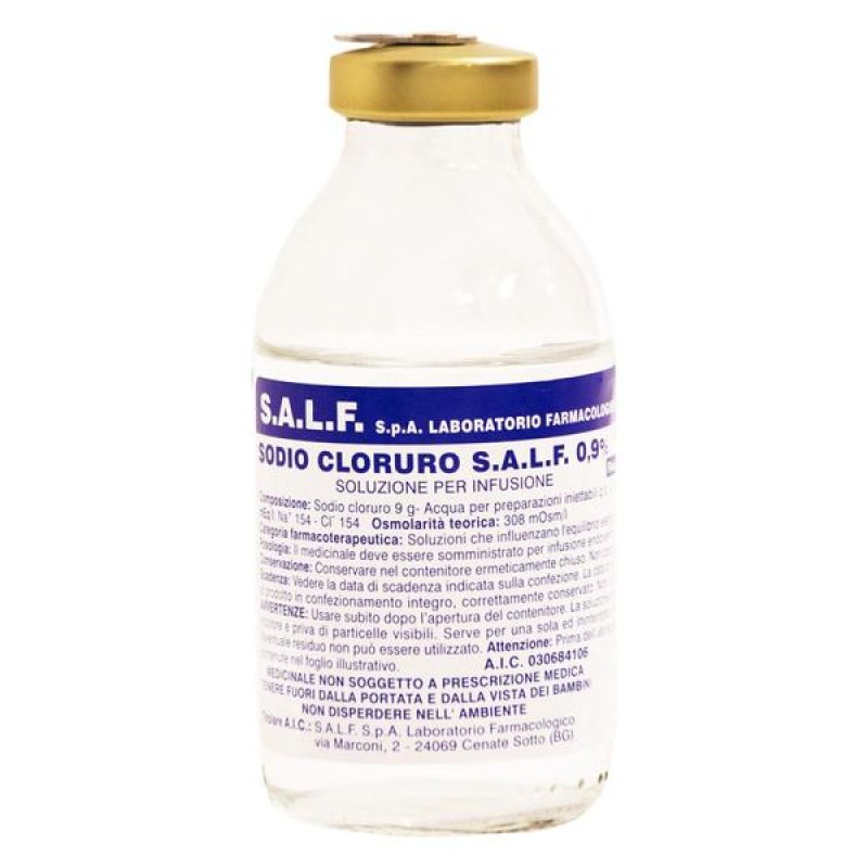 Sodio cloruro 0,9 percento SALF 100 ml - soluzione fisiologica sterile pronta all uso