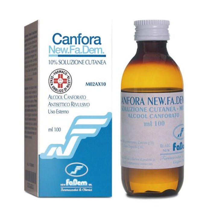 Canfora New Fa.Dem. 10% Soluzione Cutanea 1 Flacone 100 Ml Di 10% Soluzione Cutanea 1 Flacone 1000 Ml Di Soluzione Idroalcolica