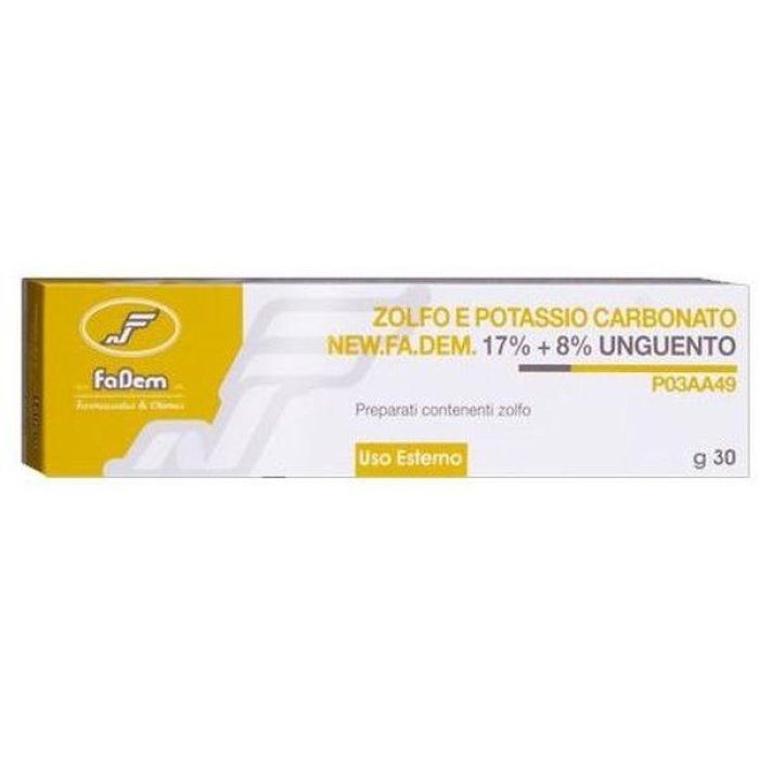Fadem Zolfo Alcalino Unguento 30 g | Trattamento Dermatologico per Pelle Impura e Grassa