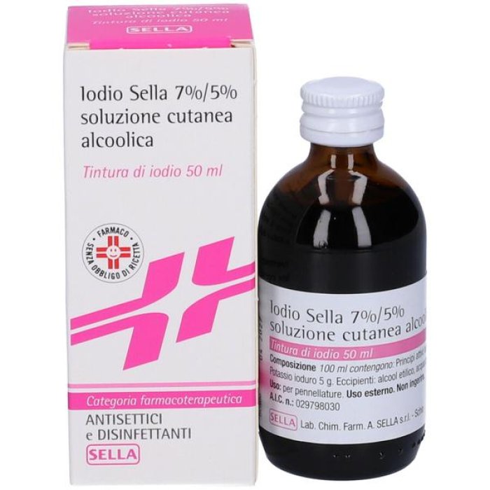 Iodio Sol Alco I 7%/5% Soluzione Cutanea Alcoolica Disinfettante 50ml