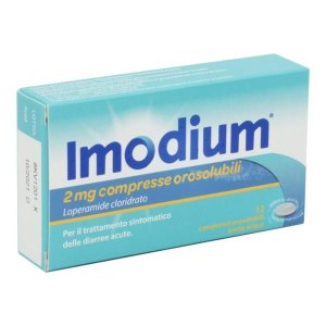 Imodium Compresse Orosolubili Due Milligrammi Confezione da 12 Compresse Antidiarroico per Diarrea Acuta e Cronica