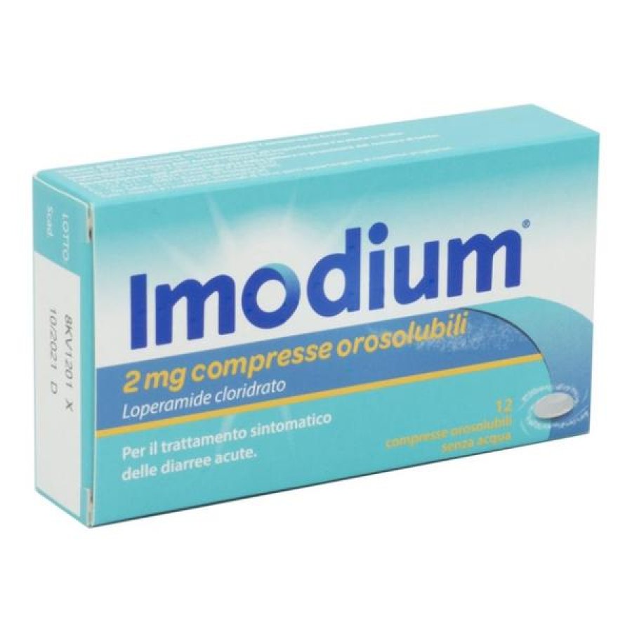 Imodium Compresse Orosolubili Due Milligrammi Confezione da 12 Compresse Antidiarroico per Diarrea Acuta e Cronica Imodium Compresse Orosolubili Due Milligrammi Confezione da 12 Compresse Antidiarroico per Diarrea Acuta e Cronica
