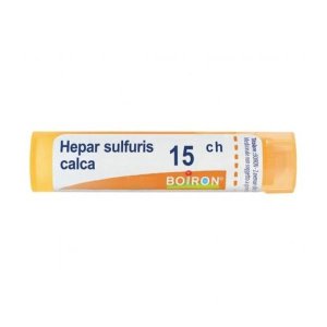 Hepar sulfuris calcareum 15CH globuli Boiron - rimedio omeopatico in globuli 15CH