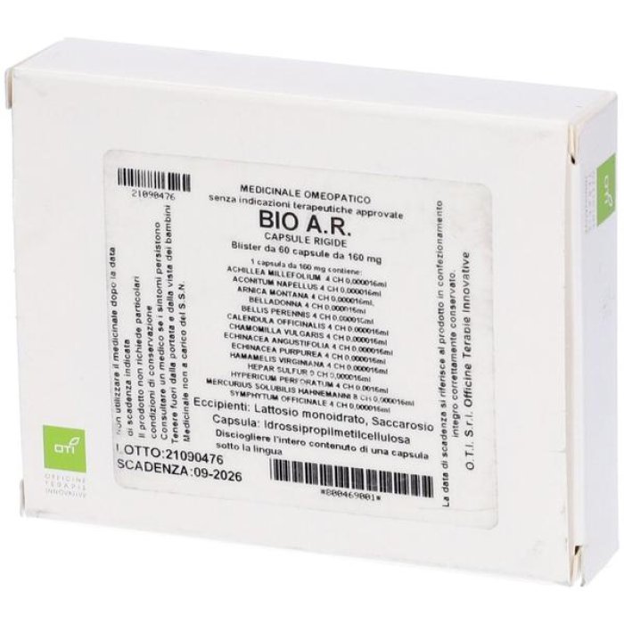 OTI Bioar Integratore Alimentare Bio in Capsule per Vie Respiratorie e Difese Immunitarie – Confezione da 60 Capsule