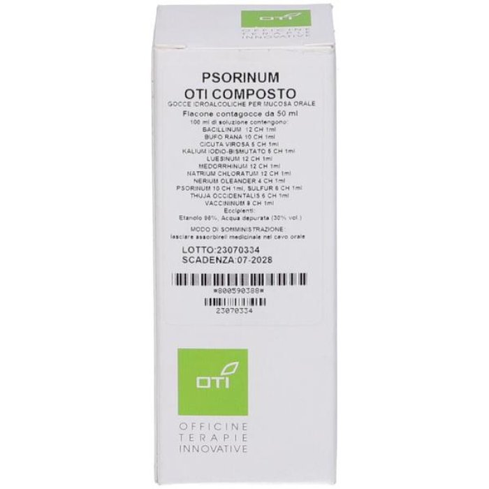 Oti Psorinum Compositum Gocce Orali 50 Millilitri Rimedio Omeopatico per Pelle Impura e Disturbi Cutanei