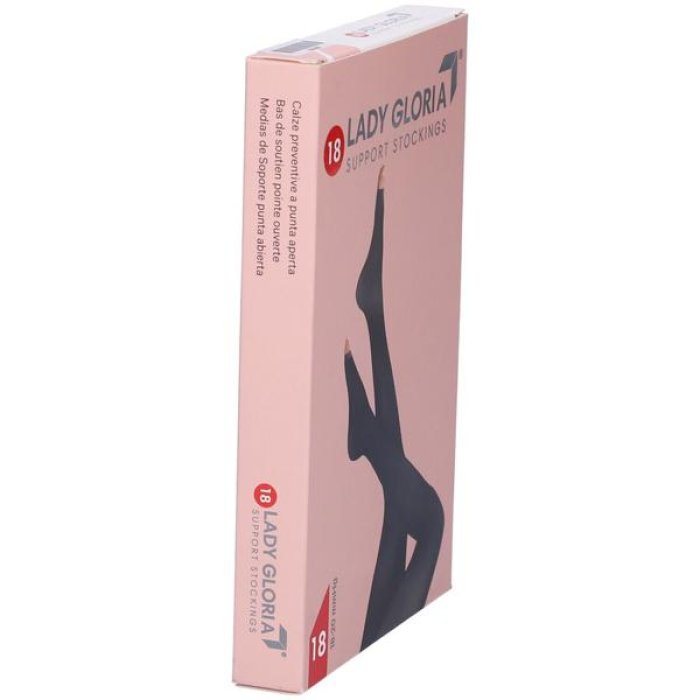 LadyGloria 18 Gambaletto a Compressione Graduata 18 mmHg Nero Taglia 5 per Gambe Belle e Leggere