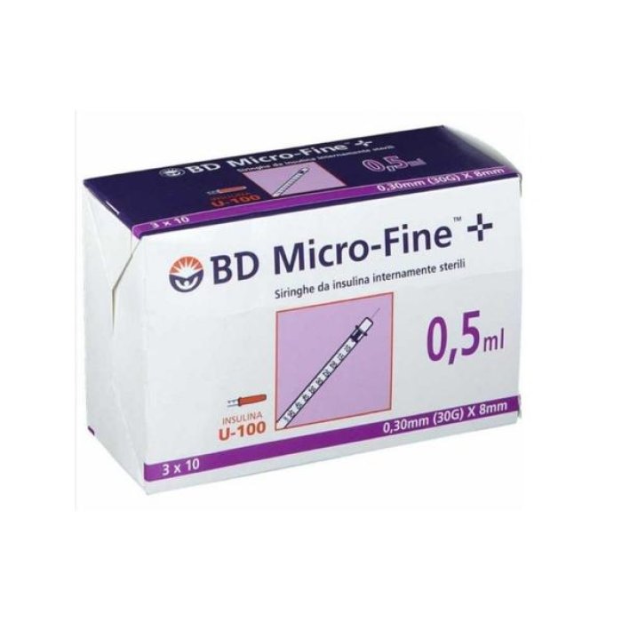 Becton Dickinson Siringa Insulina 0.5 ml Ago G30 30 Pezzi