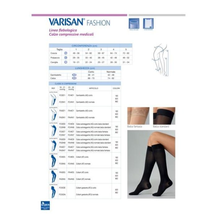 Varisan TF K1 collant AT corto K1 tg 1 calza elastica terapeutica 15-21 mmHg