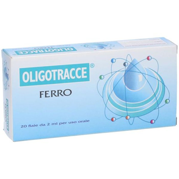 Oligotracce Ferro Integratore in Fiale Bevibili – 20 Fiale da 2 Millilitri per Supporto dei Livelli di Ferro e Riduzione di Stanchezza e Affaticamento