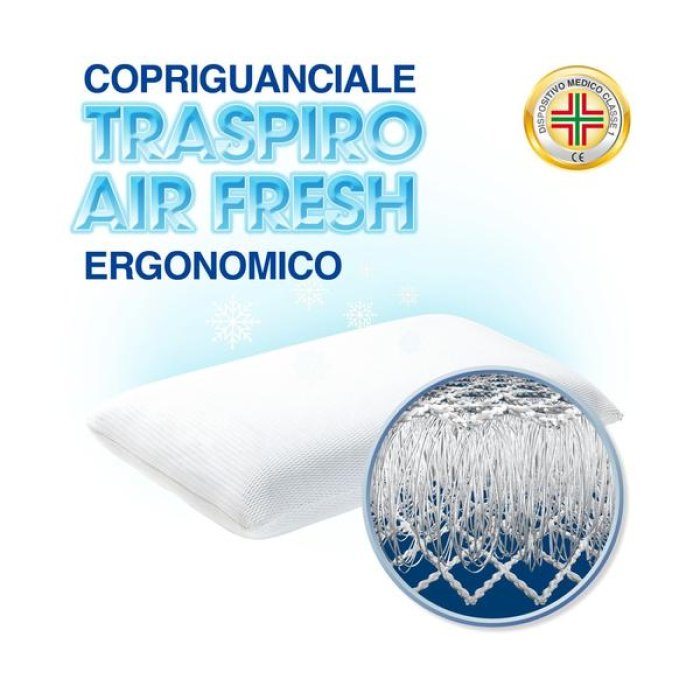 Copricuscino Air Mask con Federa Anallergica Traspirante per Guanciale da Letto