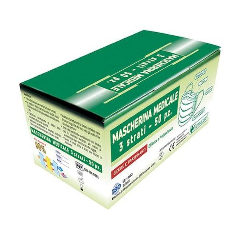 Mascherina protettiva 95 per cento monouso per adulti, confezione da 50 pezzi, codice 907910160