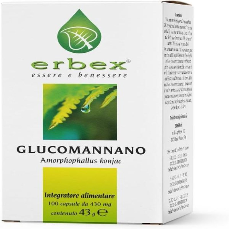 Erbex Glucomannano 160 Compresse Integratore Alimentare per Controllo del Peso e Senso di Sazietà