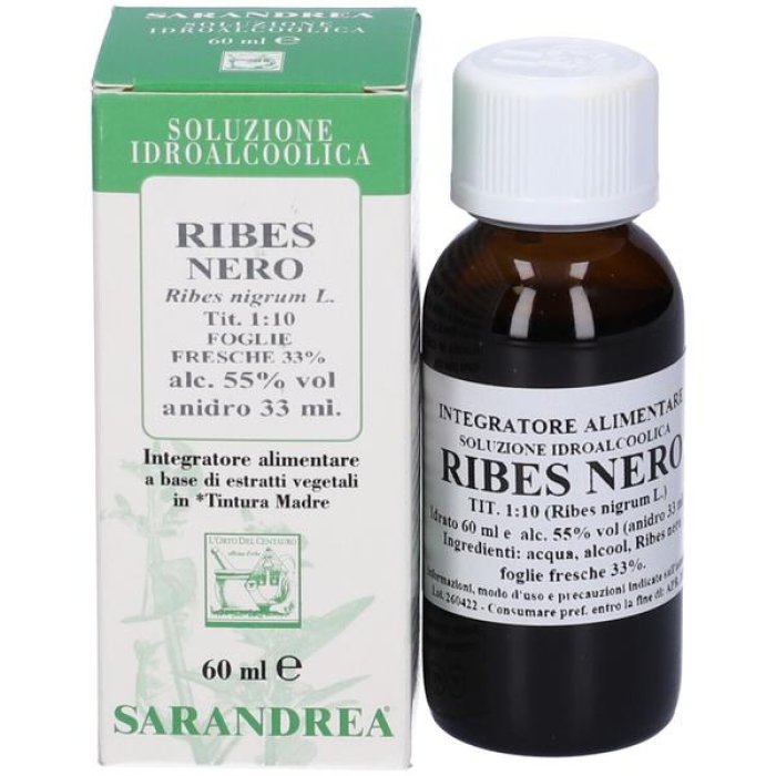 Ribes Nero Gocce Sarand 60 ml Integratore Naturale a Base di Ribes Nero in Gocce per Benessere di Pelle e Difese Immunitarie