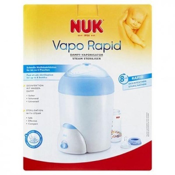 Nuk Vapo Rapid Sterilizzatore a Vapore Elettrico per Biberon e Accessori per Neonato, Sterilizzazione Rapida Fino a 6 Biberon