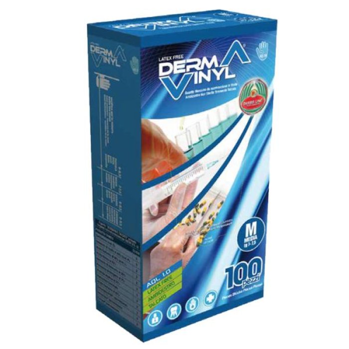 Guanti in vinile taglia L 100 pezzi Dermavinil senza lattice