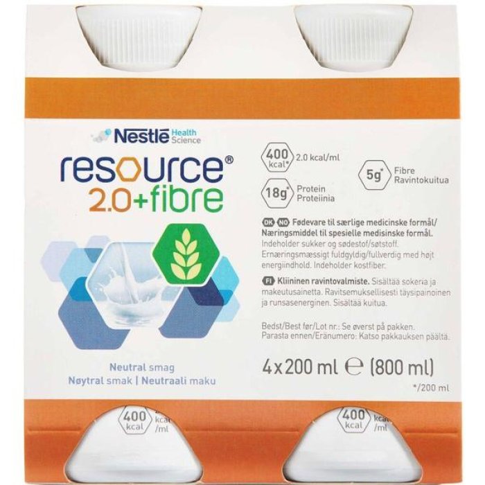 Resource 2 Fibre neutro 4x200 ml - alimento a fini medici speciali ipercalorico con fibre