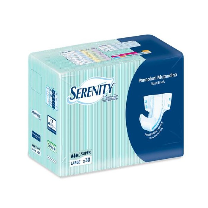 Serenity Pannolone Mutandina Per Incontinenza Classic Super M Tender 30 Pezzi