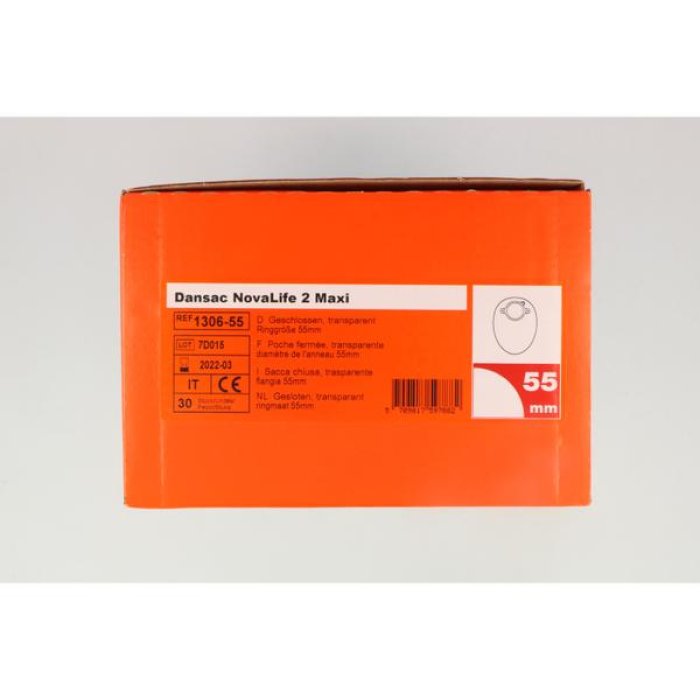 Dansac Nlife 2 Sacca Stomale Drenabile Maxi Foro 55 mm Confezione da 30 Pezzi