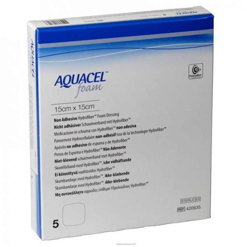 Aquacel Foam medicazione in schiuma non adesiva 15x15 cm per ferite e ulcere – confezione 5 pezzi