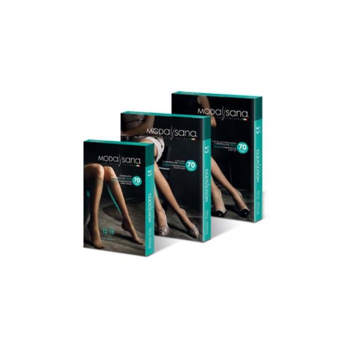 Calze autoreggenti a compressione leggera Modasana 70 denari colore Playa taglia 4 Nottingham