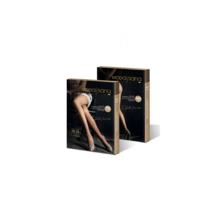 Collant 140 denari Modasana Playa a compressione graduata per gambe leggere e riposate colore Playa taglia 1
