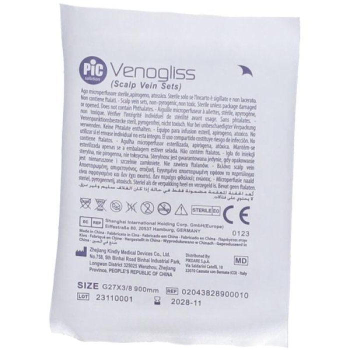 Pikdare Ago Microperfusore Sterile Pic Venogliss Sh Gauge 27x3/8 90 Cm