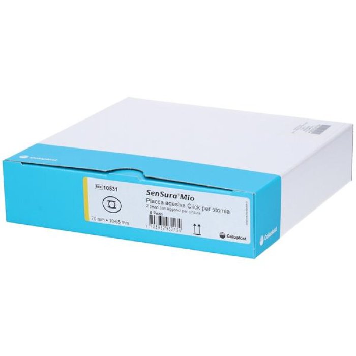 Sensura Mio Click sacca per colostomia 70 millimetri sistema a due pezzi con placca adesiva morbida per stomia