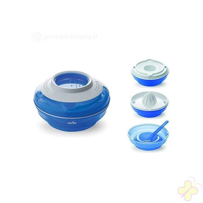 Nuvita Pappafacile 4 in 1 set blu - set pappa 4 in 1 per svezzamento bambini