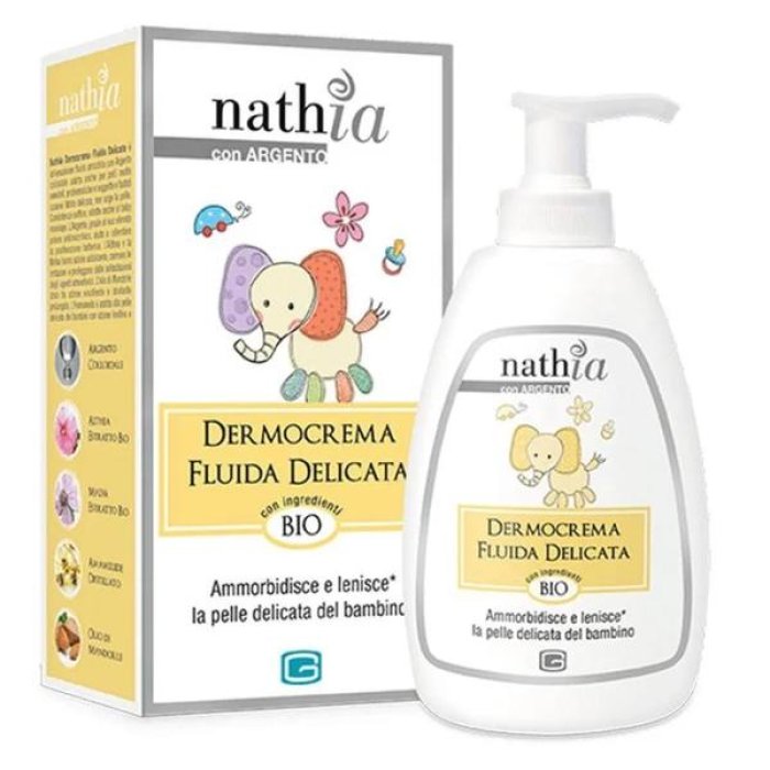 Nathia Dermocrema Fluida 200 ml Crema Corpo Idratante Lenitiva per Pelle Secca e Sensibile