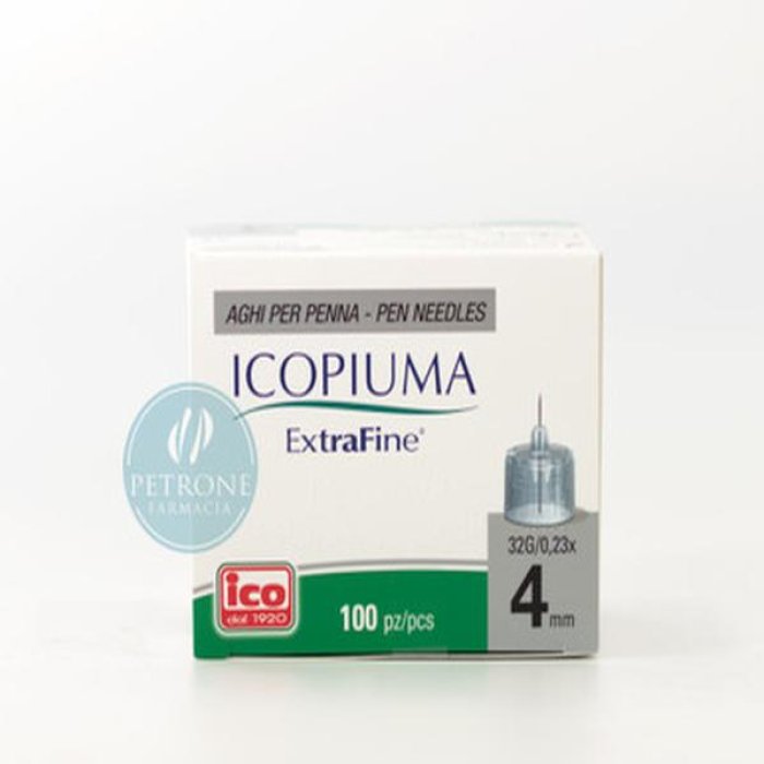 Icopiuma ExtraFine - Aghi Per Penna Da Insulina G32 0,23 x 4 mm 100 Pezzi