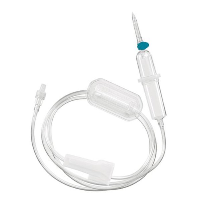 Deflussore sterile con ago e roller - set per infusione endovenosa monouso
