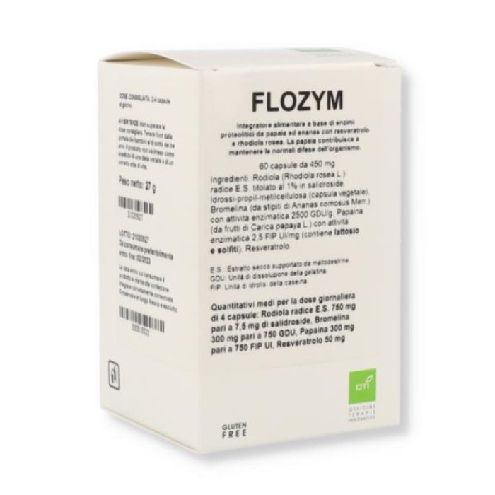 Flozym Oti 60 Capsule Integratore Enzimatico Sistemico per Supporto Digestivo e Benessere Articolare