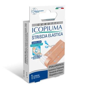 Icopiuma Cerotti Striscia in Cotone Elastico Ipoallergenica 50x6 cm