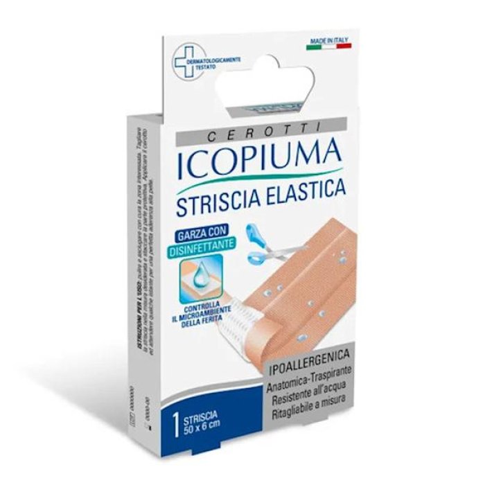 Icopiuma Cerotti Striscia in Cotone Elastico Ipoallergenica 50x6 cm