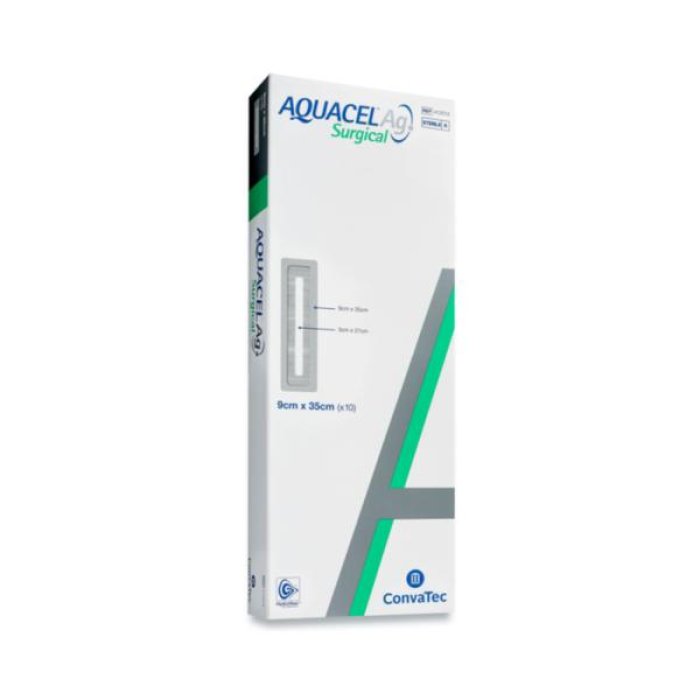 Aquacel Ag Surgical 9x25 cm 10 pezzi - medicazione post chirurgica con argento antimicrobico