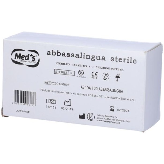 Abbassalingua in Legno Meds Monouso Confezione da 100 Pezzi per Visite Mediche e Uso Ambulatoriale