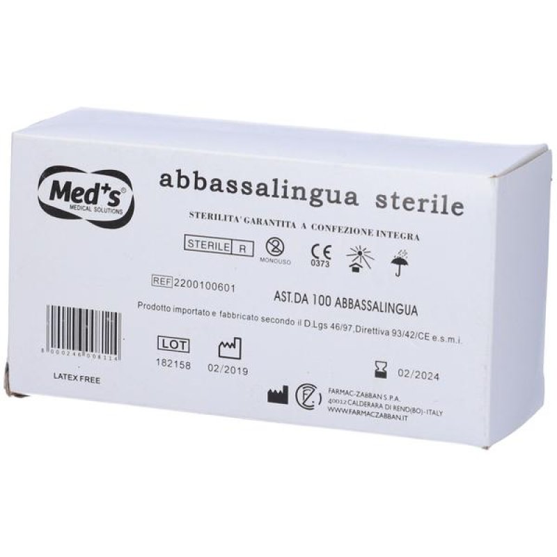 Abbassalingua in Legno Meds Monouso Confezione da 100 Pezzi per Visite Mediche e Uso Ambulatoriale