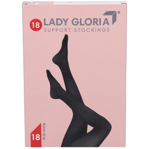 Ladygloria 18 Gambaletto a Compressione Graduata Nero Taglia 5 Calze Elastiche Riposanti Donna