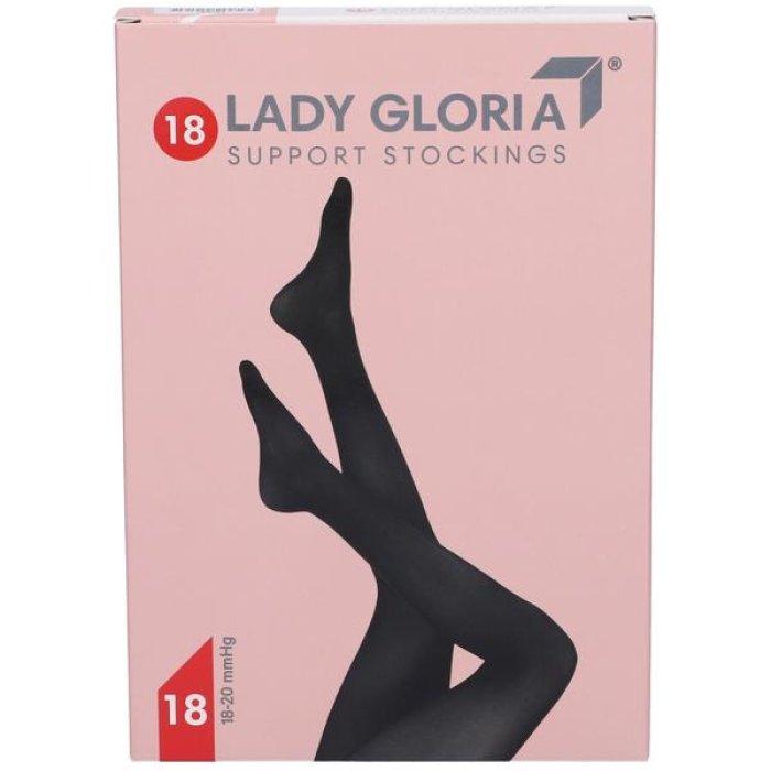 Ladygloria 18 Gambaletto a Compressione Graduata Nero Taglia 5 Calze Elastiche Riposanti Donna