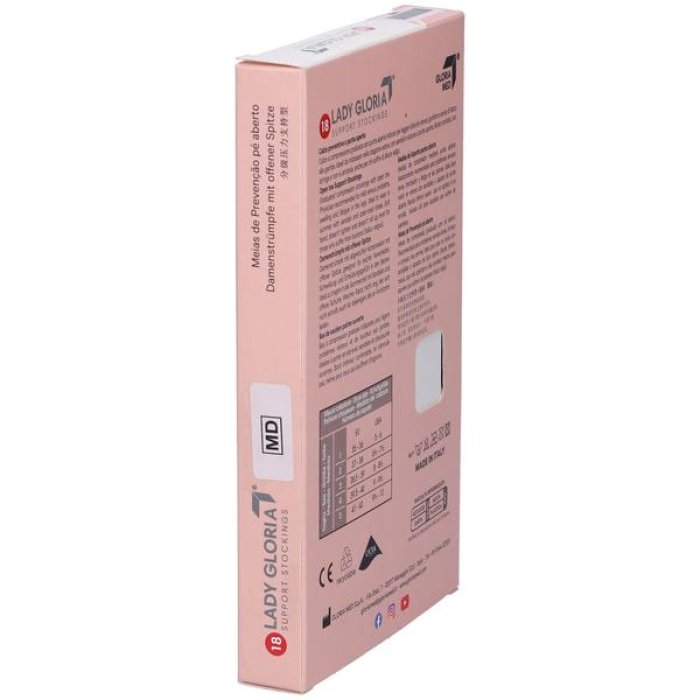 Calze autoreggenti donna a compressione graduata LadyGloria 18 colore Sahara taglia 1