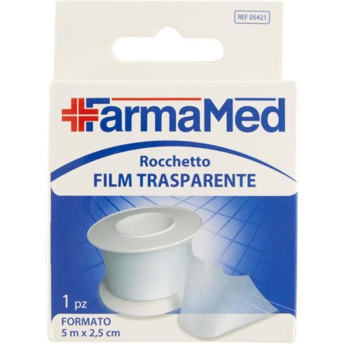 Cerotto Med's trasparente 5 m x 1,25 cm - nastro adesivo medicale per fissaggio di medicazioni e garze