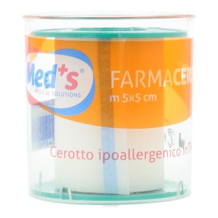 Meds Cerotto Trasparente in Rotolo 5 m x 5 cm – Cerotto Medico Ipoallergenico Traspirante per Medicazioni e Fissaggi
