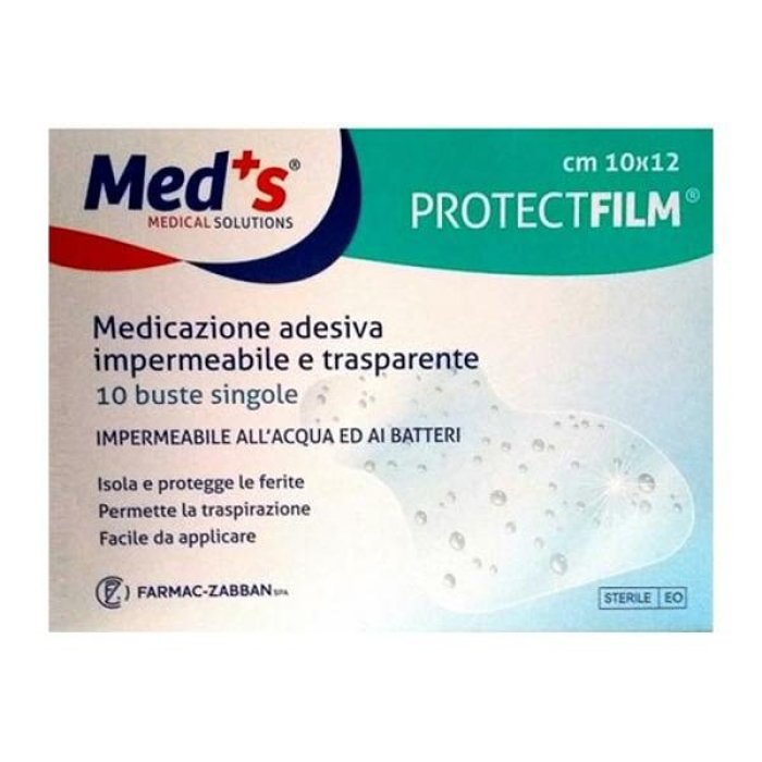 Meds Protect Film Medicazione Poliuretano Impermeabile Adesiva 10 Pezzi